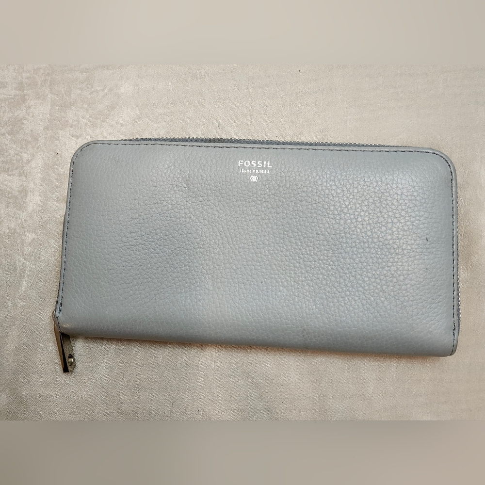 Fossil Light Blue Zip Wallet